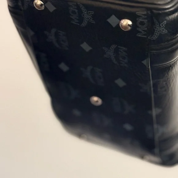 MCM Black Satchel with Silver Accents - Picture 10 of 13